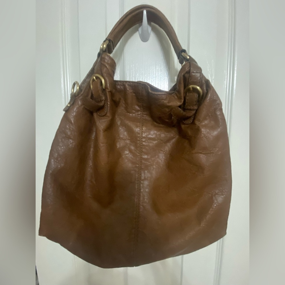ANTONIO MELANI BROWN LEATHER HOBO BAG